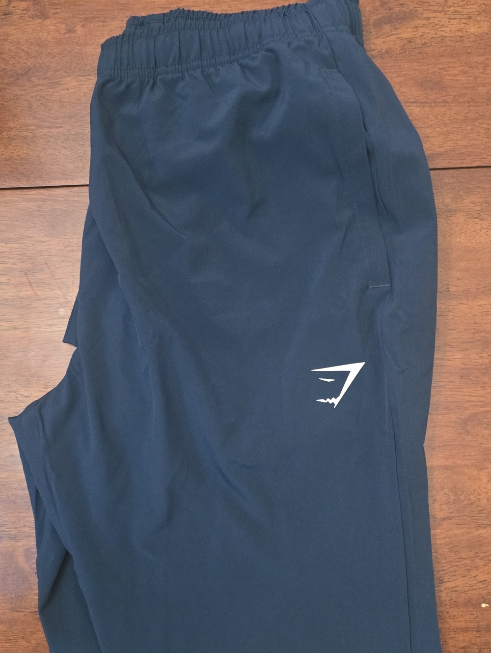 Gymshark Men's Dark Navy Training Joggers with White Logo